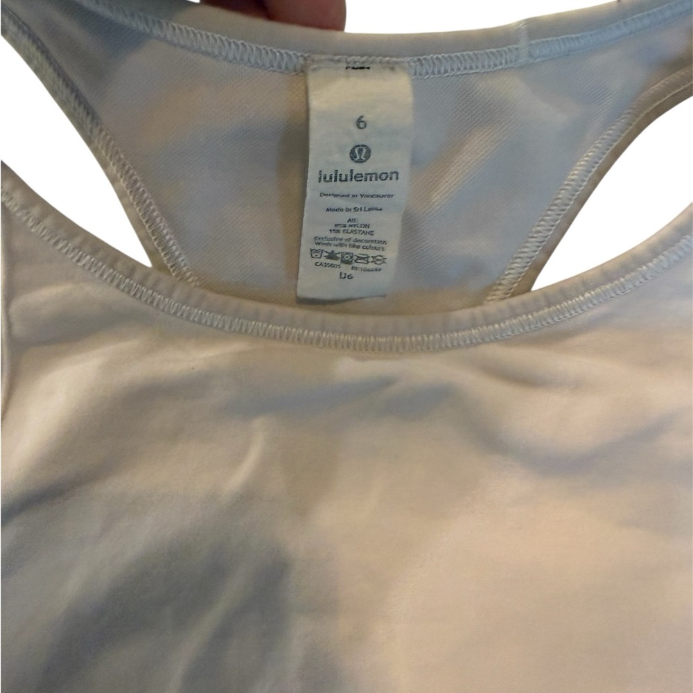 Lululemon Ebb to Train High Neck Longline Sports Bra white Size 6 - Picture 7 of 7